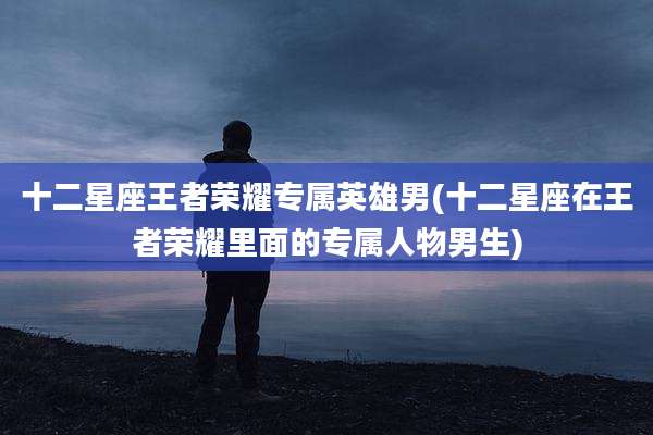 十二星座王者荣耀专属英雄男(十二星座在王者荣耀里面的专属人物男生)