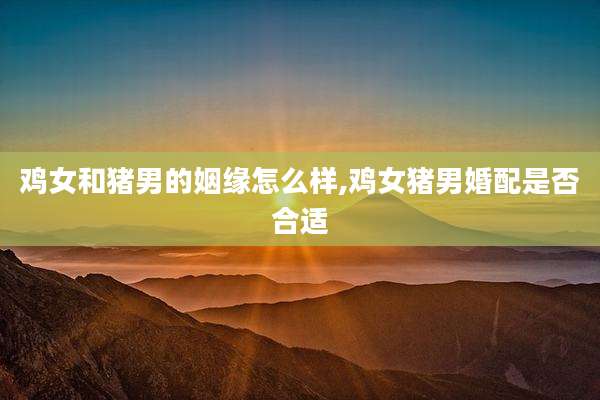 鸡女和猪男的姻缘怎么样,鸡女猪男婚配是否合适