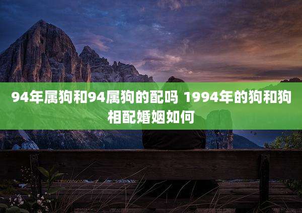 94年属狗和94属狗的配吗 1994年的狗和狗相配婚姻如何
