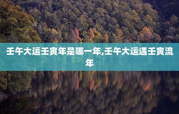 壬午大运壬寅年是哪一年,壬午大运遇壬寅流年