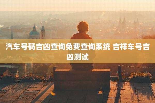 汽车号码吉凶查询免费查询系统 吉祥车号吉凶测试