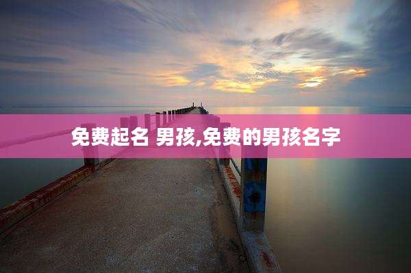 免费起名 男孩,免费的男孩名字