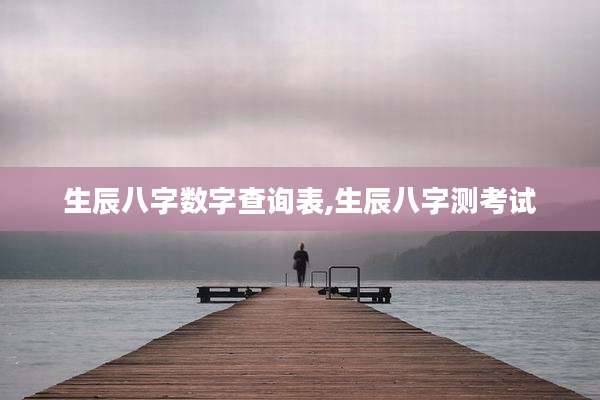 生辰八字数字查询表,生辰八字测考试