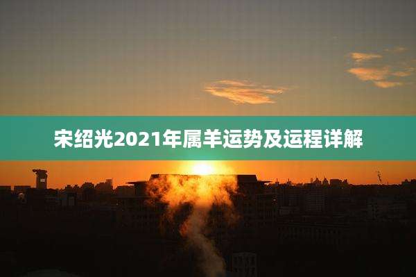 宋绍光2021年属羊运势及运程详解