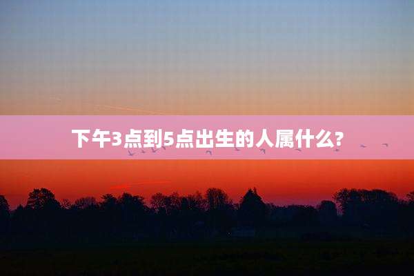 下午3点到5点出生的人属什么?