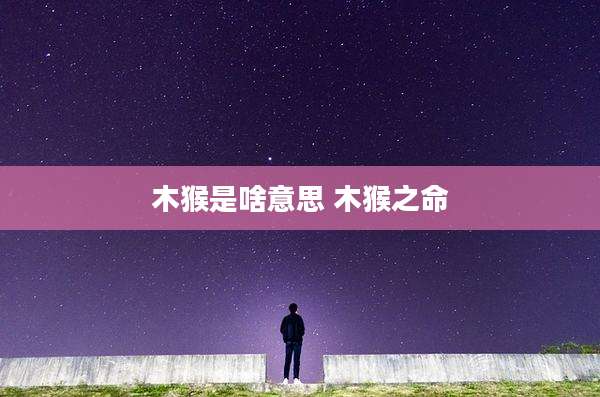 木猴是啥意思 木猴之命