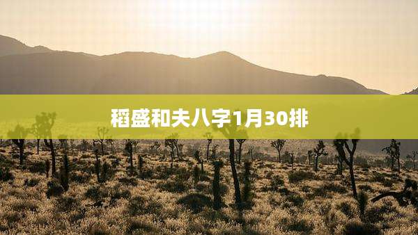 稻盛和夫八字1月30排