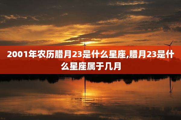 2001年农历腊月23是什么星座,腊月23是什么星座属于几月