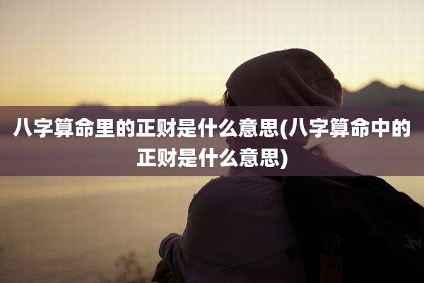 八字算命里的正财是什么意思(八字算命中的正财是什么意思)