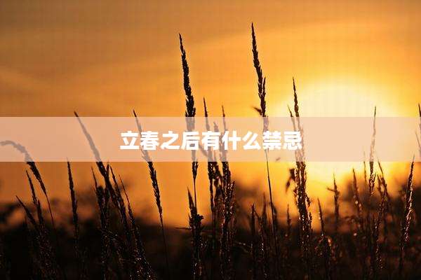 立春之后有什么禁忌