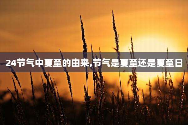 24节气中夏至的由来,节气是夏至还是夏至日
