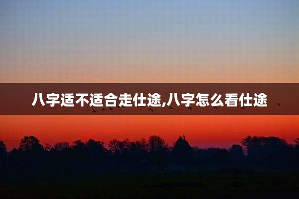 八字适不适合走仕途,八字怎么看仕途