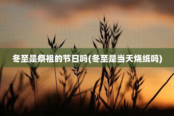 冬至是祭祖的节日吗(冬至是当天烧纸吗)