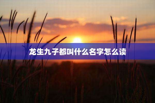 龙生九子都叫什么名字怎么读