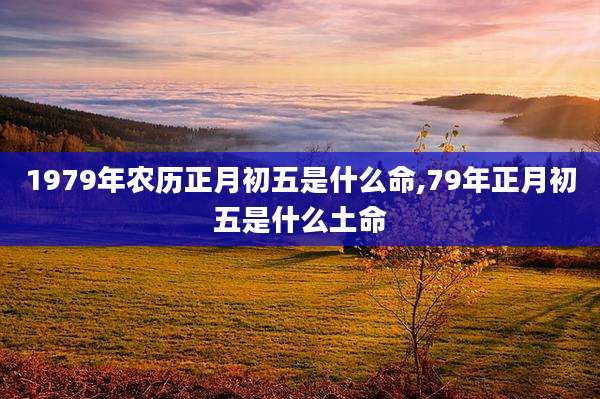 1979年农历正月初五是什么命,79年正月初五是什么土命