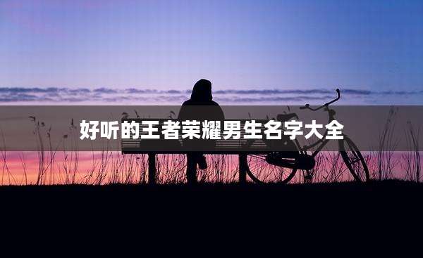 好听的王者荣耀男生名字大全