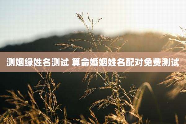 测姻缘姓名测试 算命婚姻姓名配对免费测试