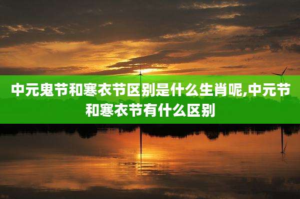 中元鬼节和寒衣节区别是什么生肖呢,中元节和寒衣节有什么区别