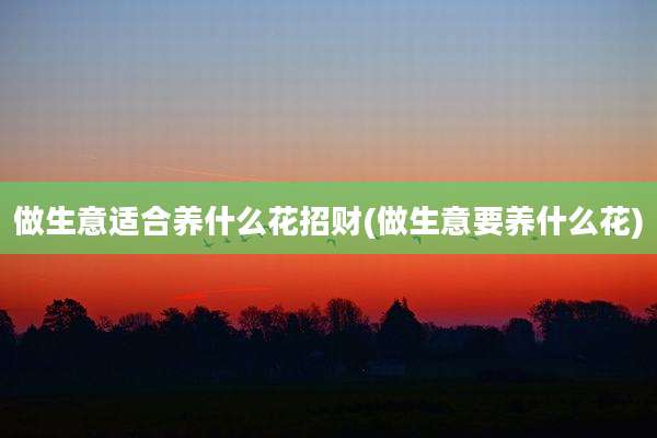 做生意适合养什么花招财(做生意要养什么花)