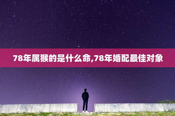 78年属猴的是什么命,78年婚配最佳对象