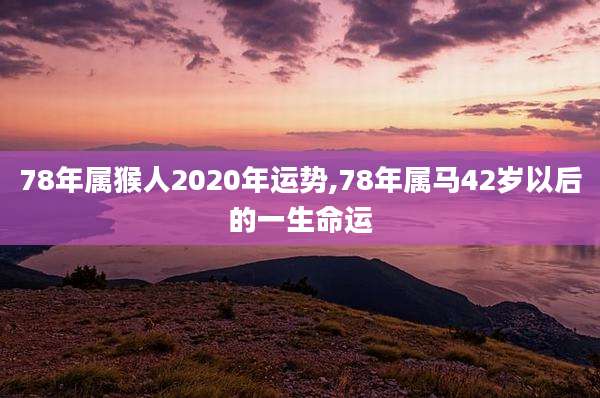 78年属猴人2020年运势,78年属马42岁以后的一生命运