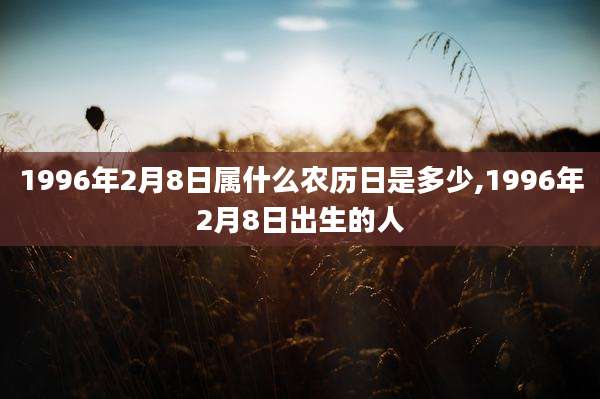 1996年2月8日属什么农历日是多少,1996年2月8日出生的人