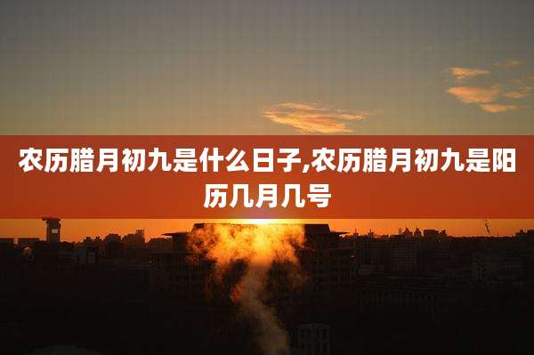 农历腊月初九是什么日子,农历腊月初九是阳历几月几号