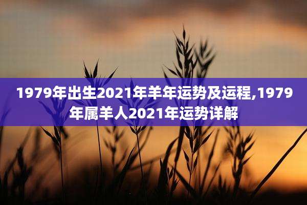 1979年出生2021年羊年运势及运程,1979年属羊人2021年运势详解