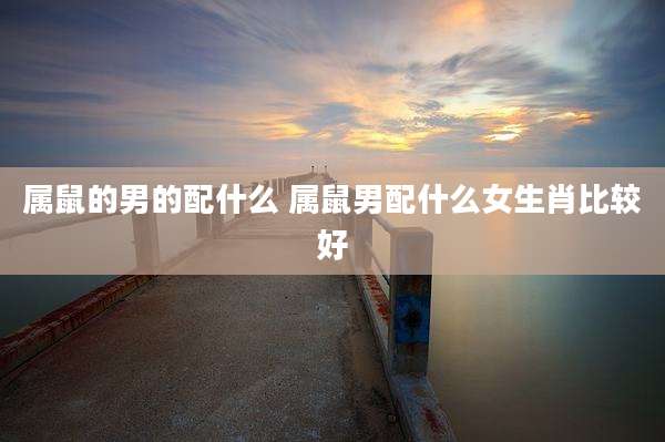 属鼠的男的配什么 属鼠男配什么女生肖比较好
