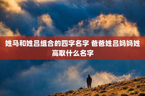 姓马和姓吕组合的四字名字 爸爸姓吕妈妈姓高取什么名字