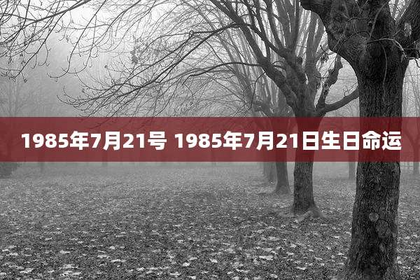 1985年7月21号 1985年7月21日生日命运