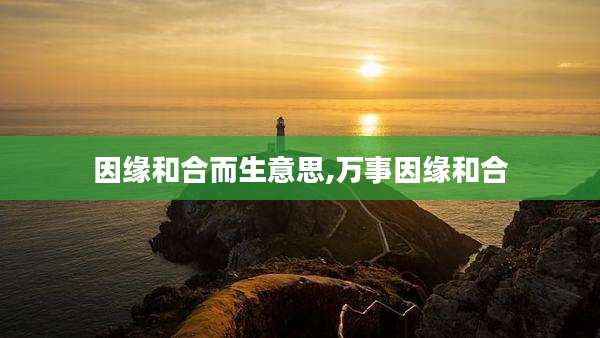 因缘和合而生意思,万事因缘和合