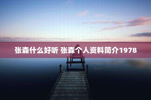 张森什么好听 张森个人资料简介1978