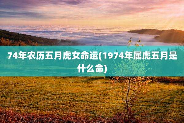 74年农历五月虎女命运(1974年属虎五月是什么命)