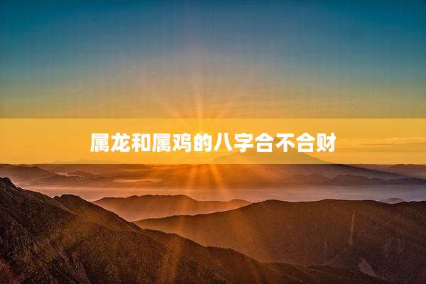 属龙和属鸡的八字合不合财