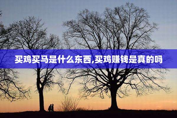 买鸡买马是什么东西,买鸡赚钱是真的吗