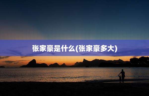 张家豪是什么(张家豪多大)
