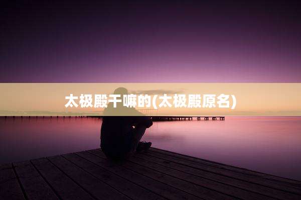 太极殿干嘛的(太极殿原名)