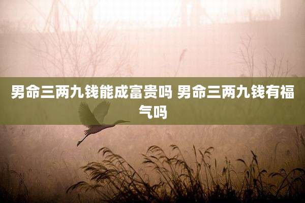 男命三两九钱能成富贵吗 男命三两九钱有福气吗