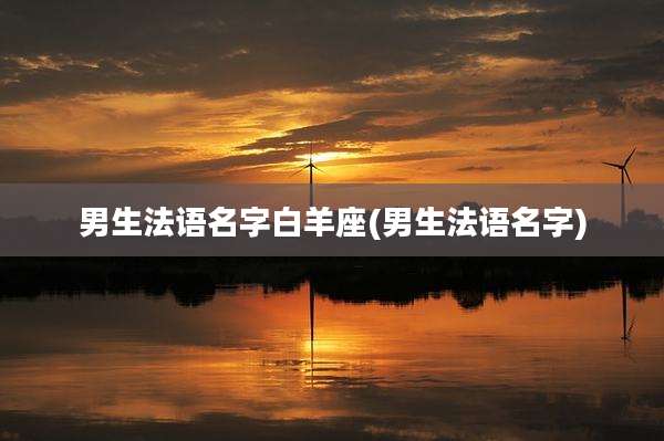 男生法语名字白羊座(男生法语名字)