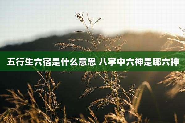 五行生六宿是什么意思 八字中六神是哪六神