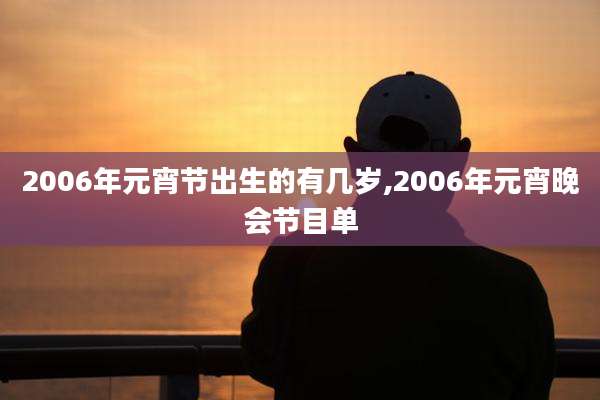 2006年元宵节出生的有几岁,2006年元宵晚会节目单