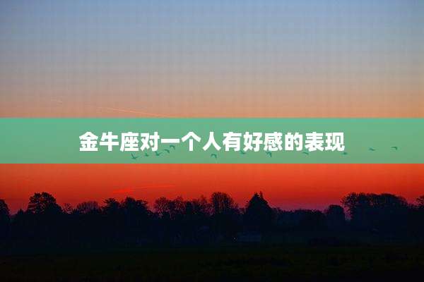 金牛座对一个人有好感的表现