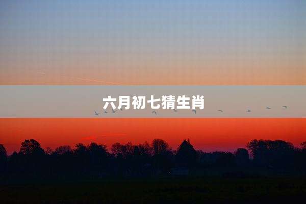 六月初七猜生肖