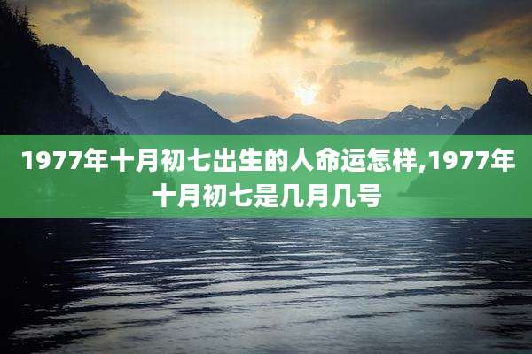1977年十月初七出生的人命运怎样,1977年十月初七是几月几号