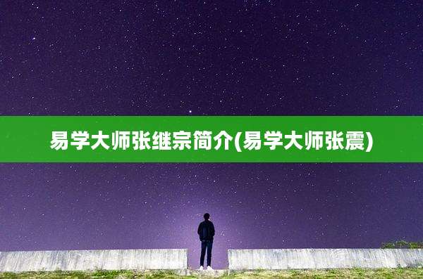 易学大师张继宗简介(易学大师张震)