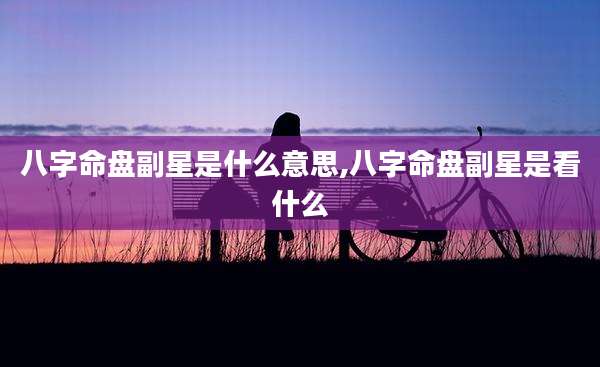 八字命盘副星是什么意思,八字命盘副星是看什么