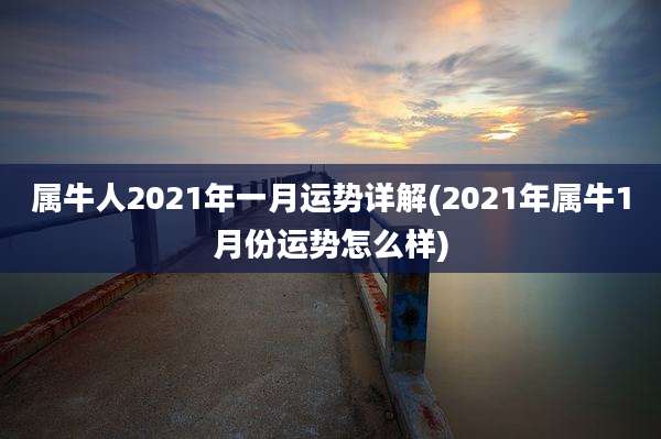 属牛人2021年一月运势详解(2021年属牛1月份运势怎么样)