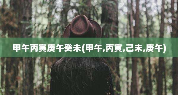 甲午丙寅庚午癸未(甲午,丙寅,己未,庚午)