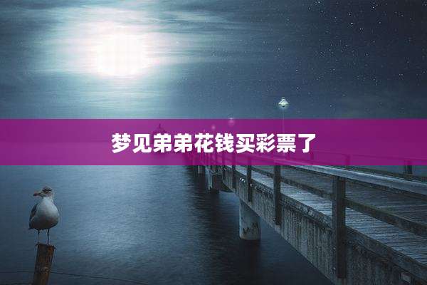 梦见弟弟花钱买彩票了